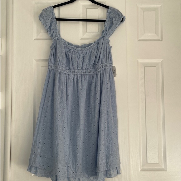 Altar'd State Dresses & Skirts - NWT Altar'd State Sky Blue Eyelet Ruffle dress